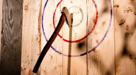 Axe landed on a target