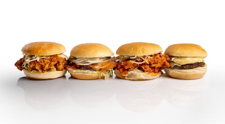 A line of Aloette Go burgers